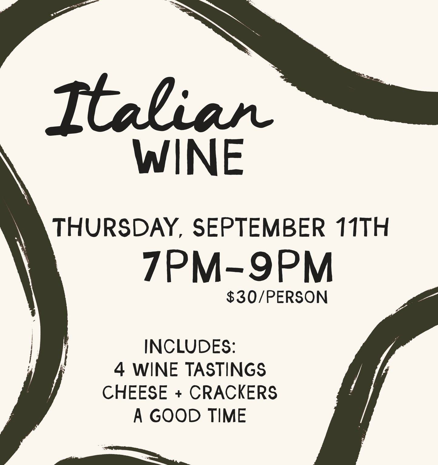 Italian Wine Class - Thursday, September 11th