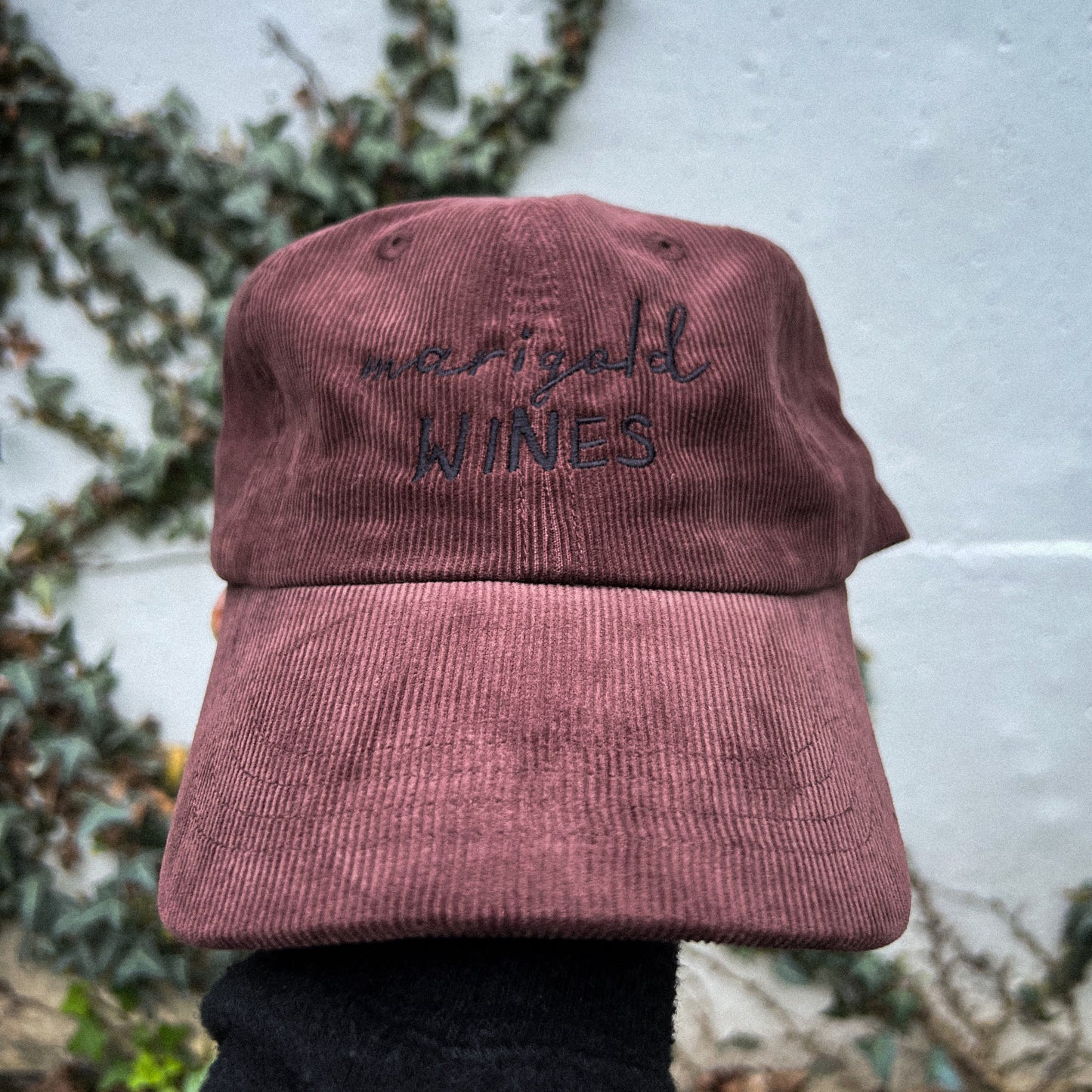 Marigold Wines Brown Corduroy Baseball Hat