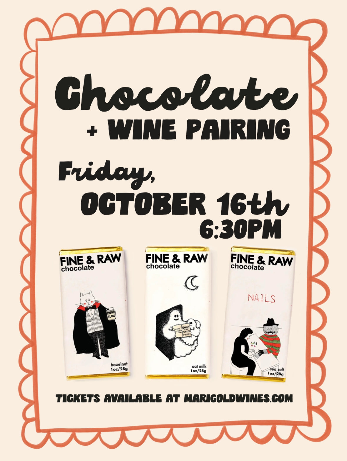 Chocolate and Wine Pairing Class - Friday October 16th
