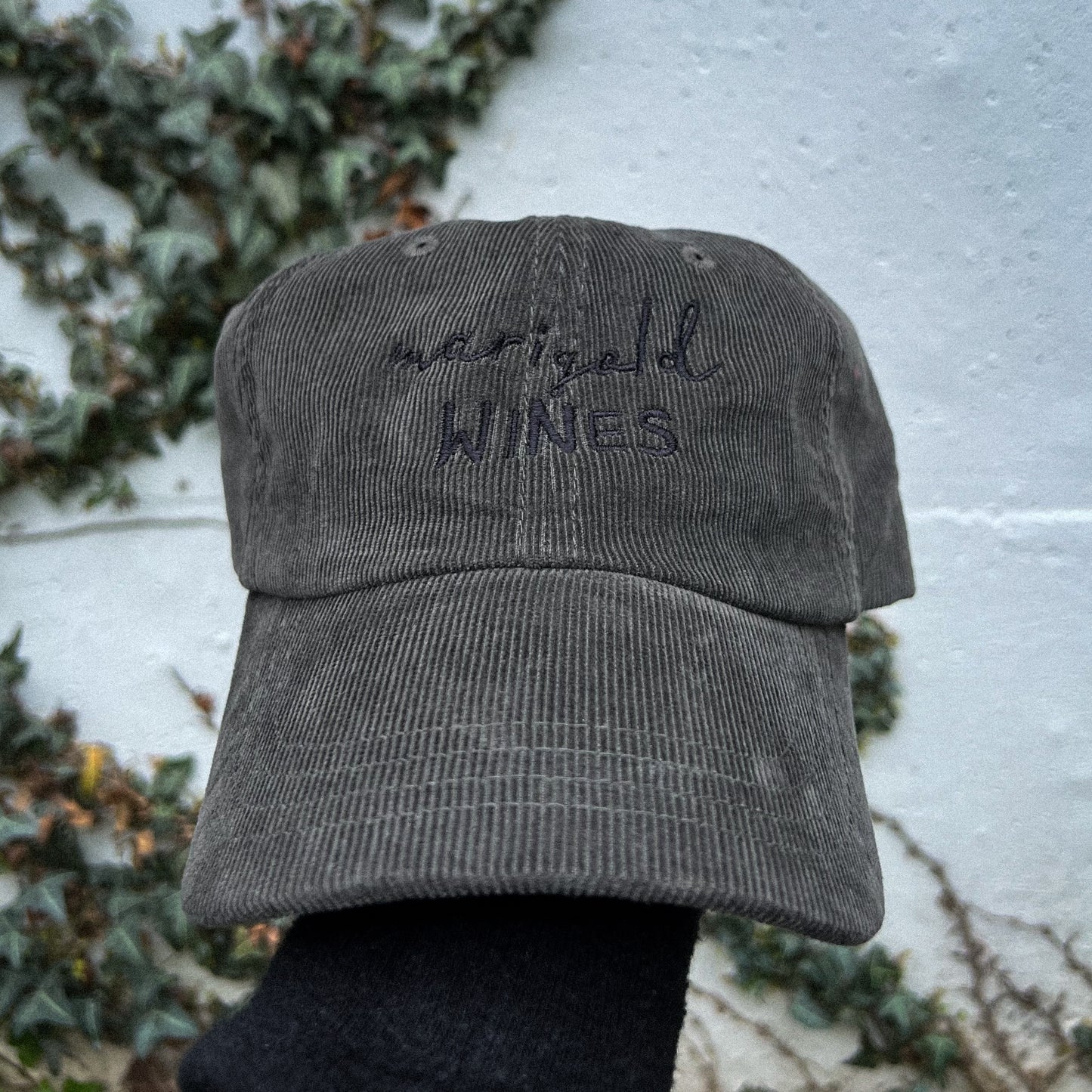 Marigold Wines Olive Green Corduroy Baseball Hat