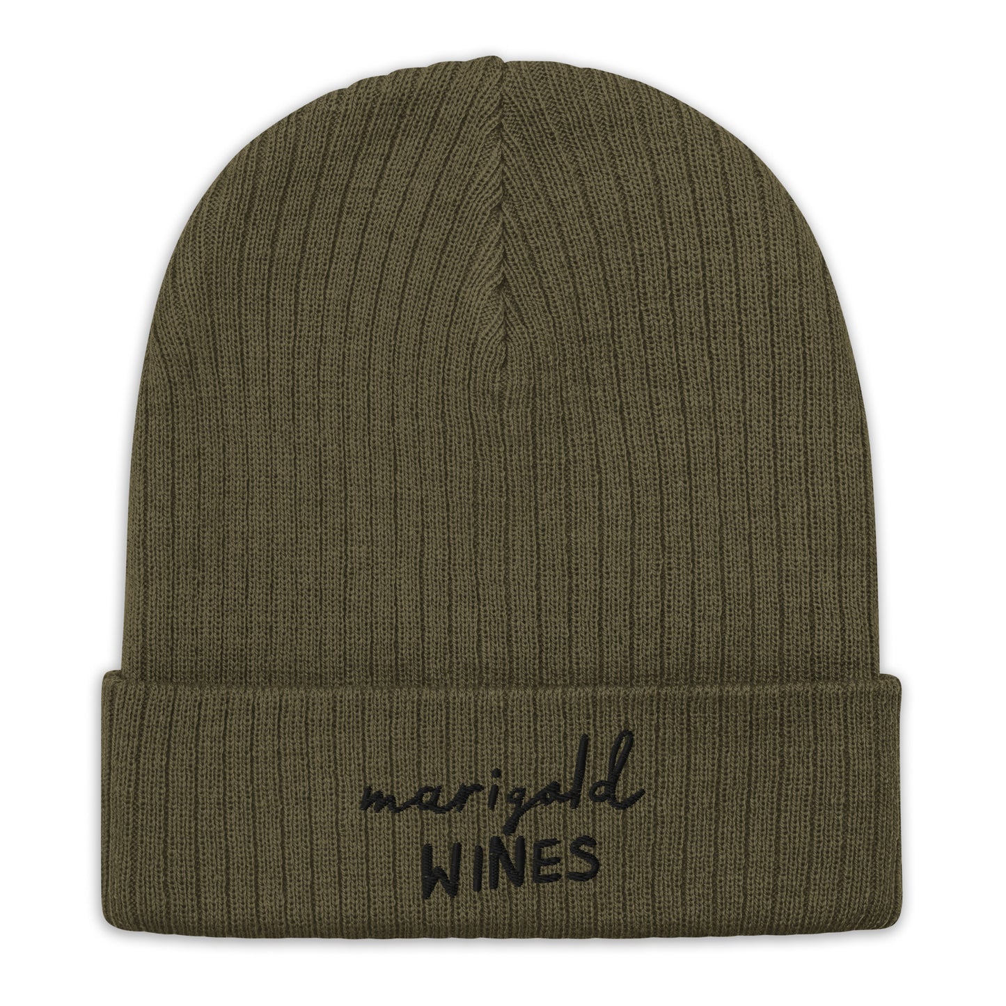 Olive Green Ribbed Beanie