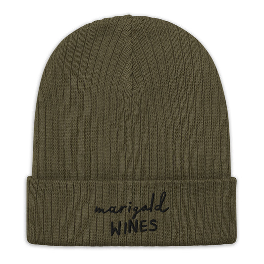Olive Green Ribbed Beanie
