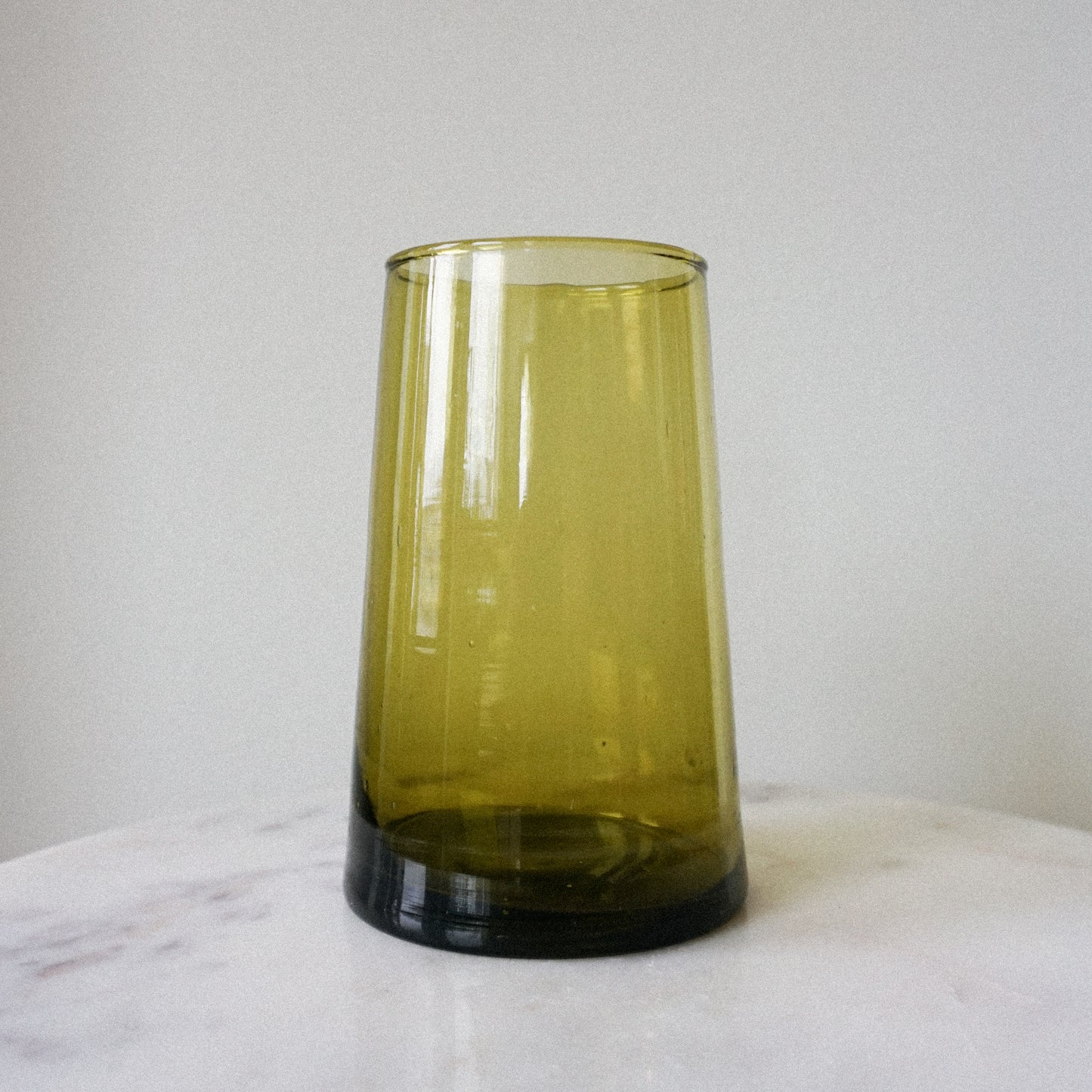 moroccan recycled glass cone tumbler - large green