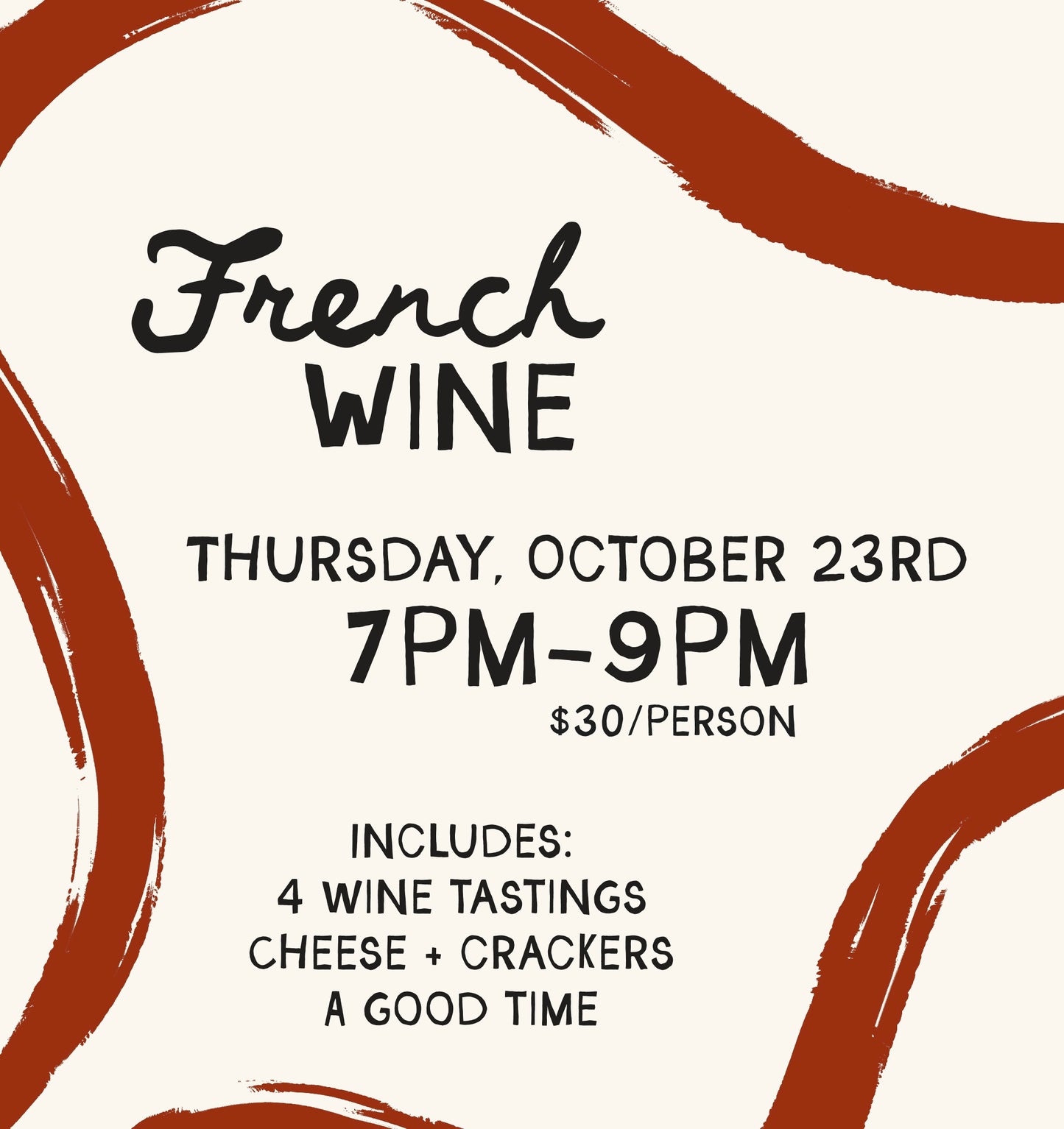 French Wine Class - Thursday, October 23rd