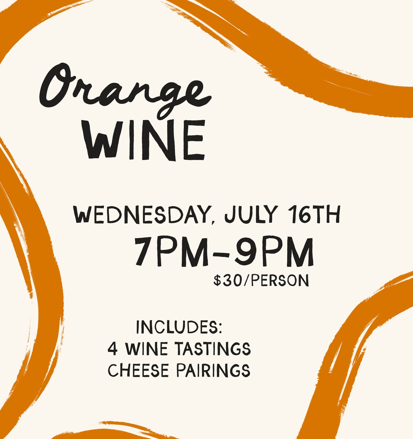 Orange Wine Class - Wednesday, July 16th