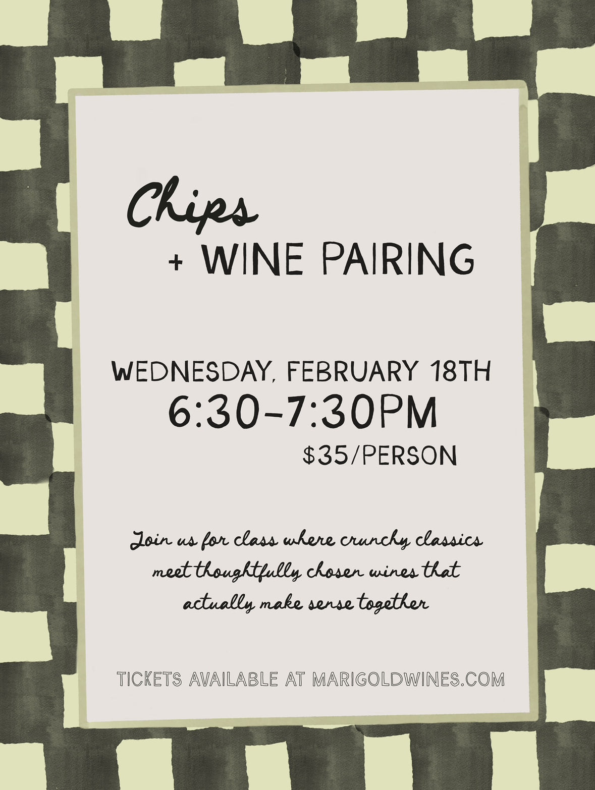 Chips and Wine Pairing Class 2/18