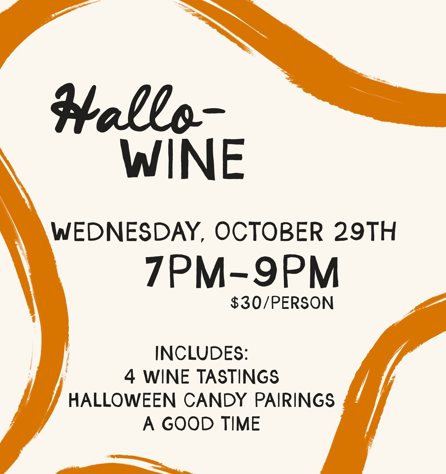 Hallo-Wine Class (Halloween Candy Pairing) - Wednesday, October 29th