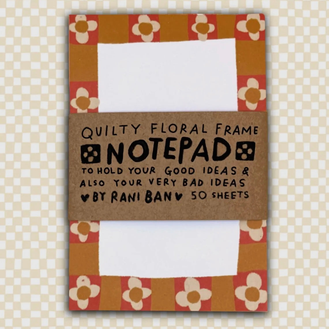Quilty Floral Frame Notepad
