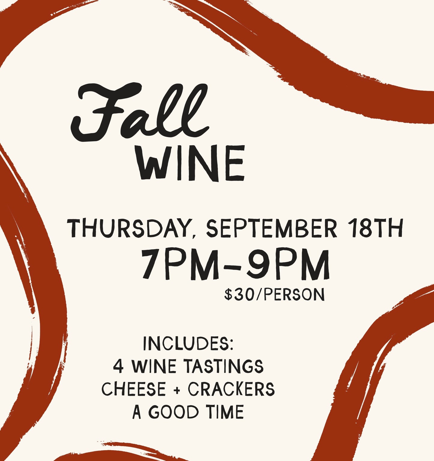 Fall Wine Class - Thursday, September 18th