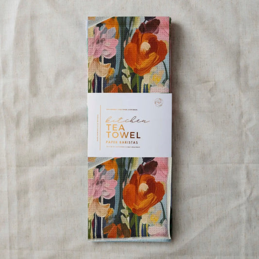 Recycle Microfiber Waffle Tea Towel Flowers