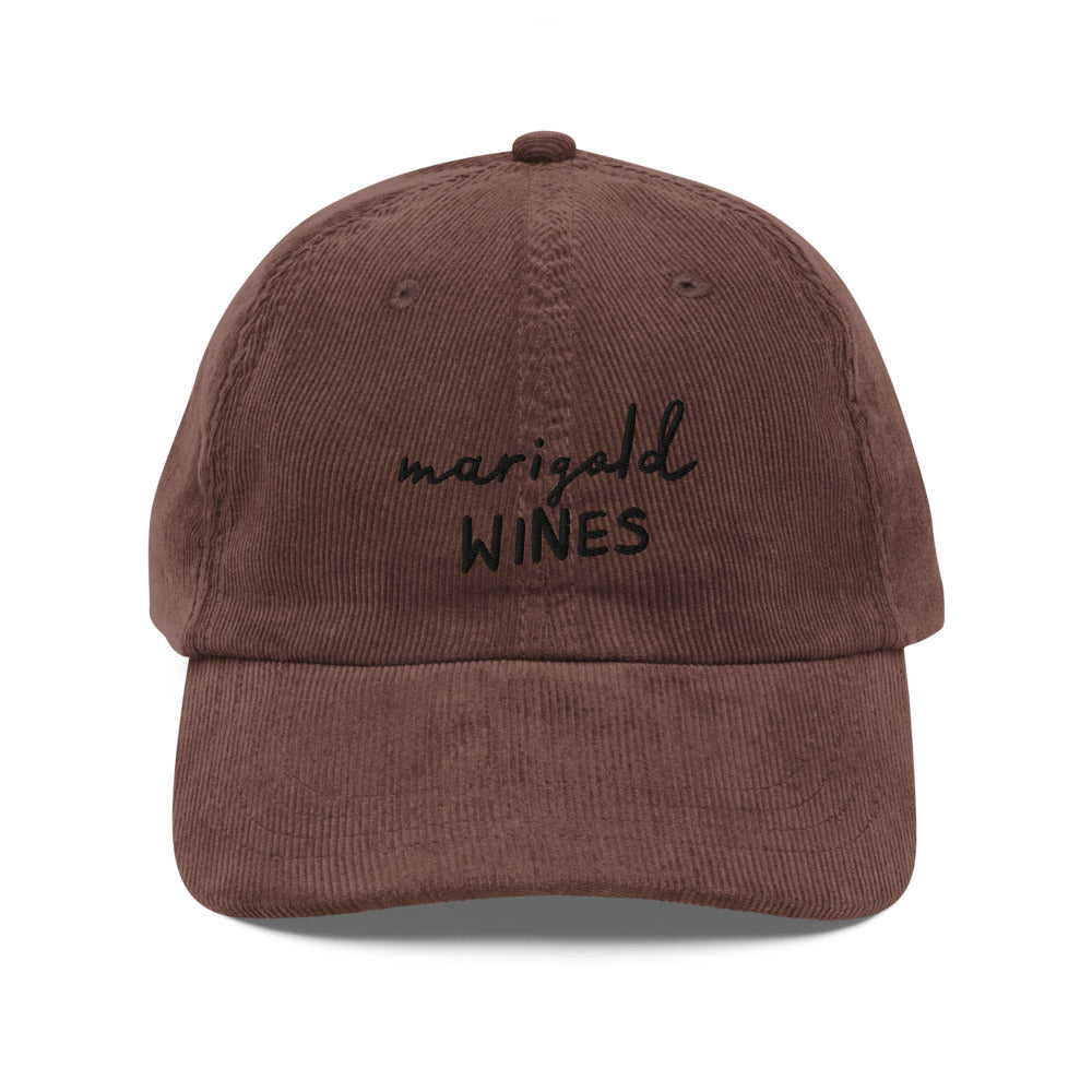 Marigold Wines Brown Corduroy Baseball Hat