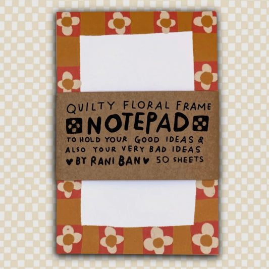 Quilty Floral Frame Notepad