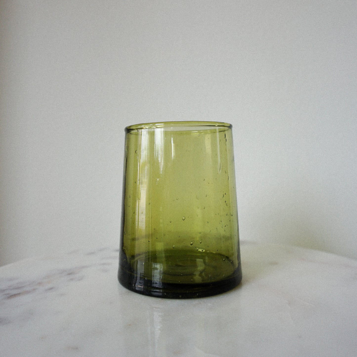 moroccan recycled glass cone tumbler - green