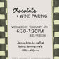 Chocolate and Wine Pairing Class 2/4